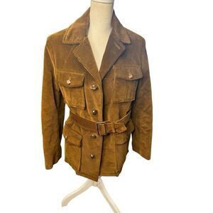 Sensational Vintage 1970’s 1980’s Corduroy Belted Long Jacket  Sz 18/34 Retro